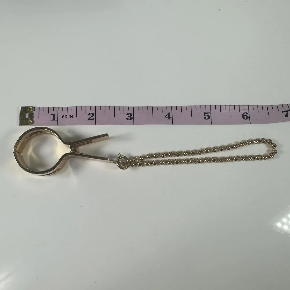 Loewe Anagram Glove Holder One Size Gold Tone Logo Ball Chain Made In Spain